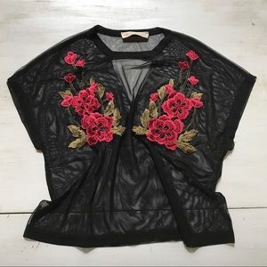 Twinkle mesh rose shirt